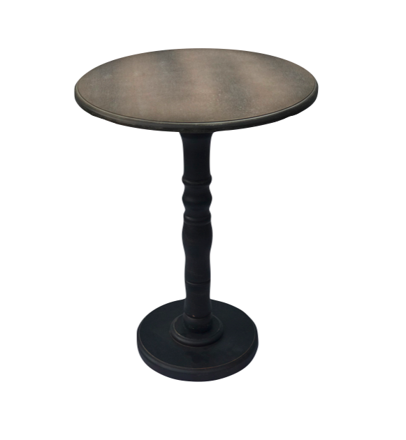 Black & Wood Pedestal Side Table